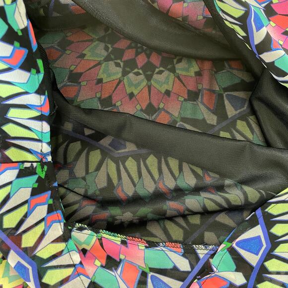 2/$30 Xhilaration 1980s Tank Dress Women Small Blue Pink Geo Kaleidoscope Hippie - Picture 6 of 8